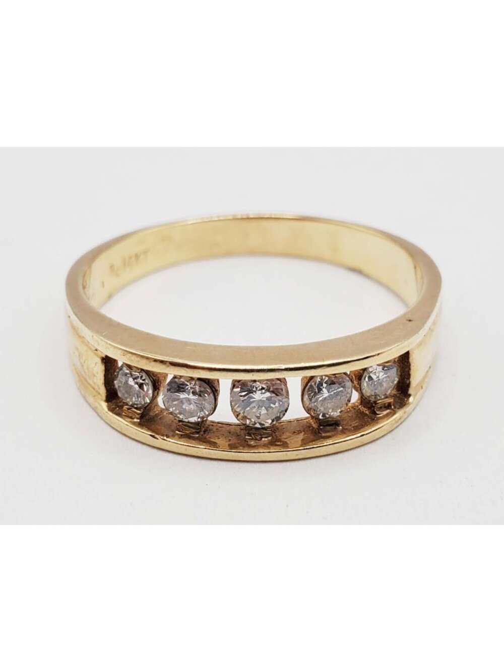 0.42 ctw Natural Diamond Channel Set Wedding Band Ring 14k Gold Size 10.25